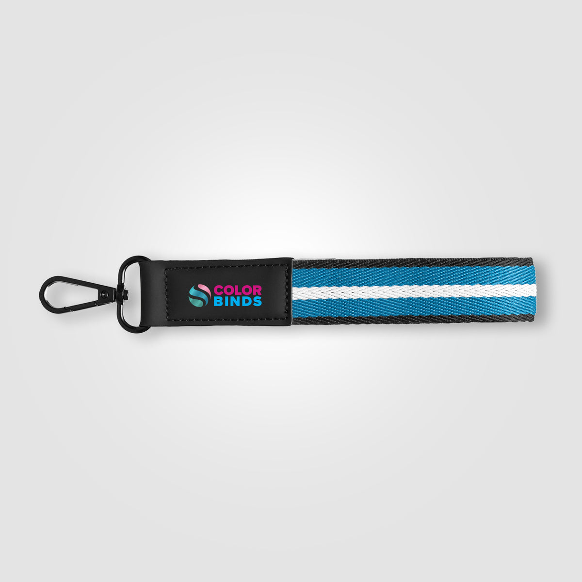 Porte-clés Newport en rPET tissé motif chevron avec mousqueton à pression – 19 × 2,5 cm