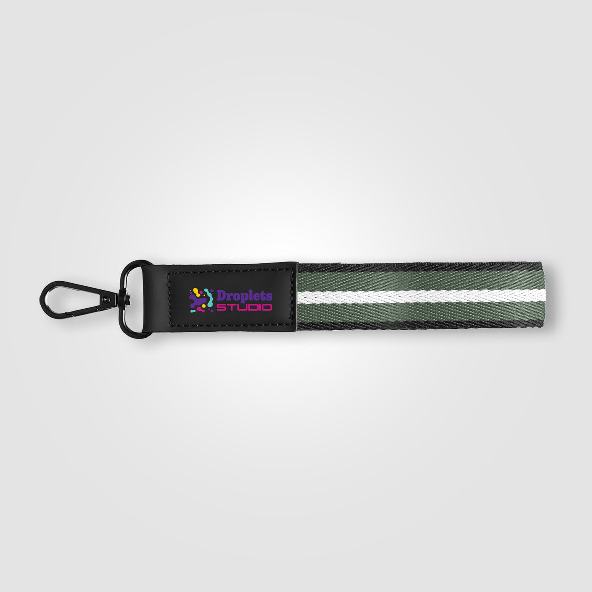 Porte-clés Newport en rPET tissé motif chevron avec mousqueton à pression – 19 × 2,5 cm