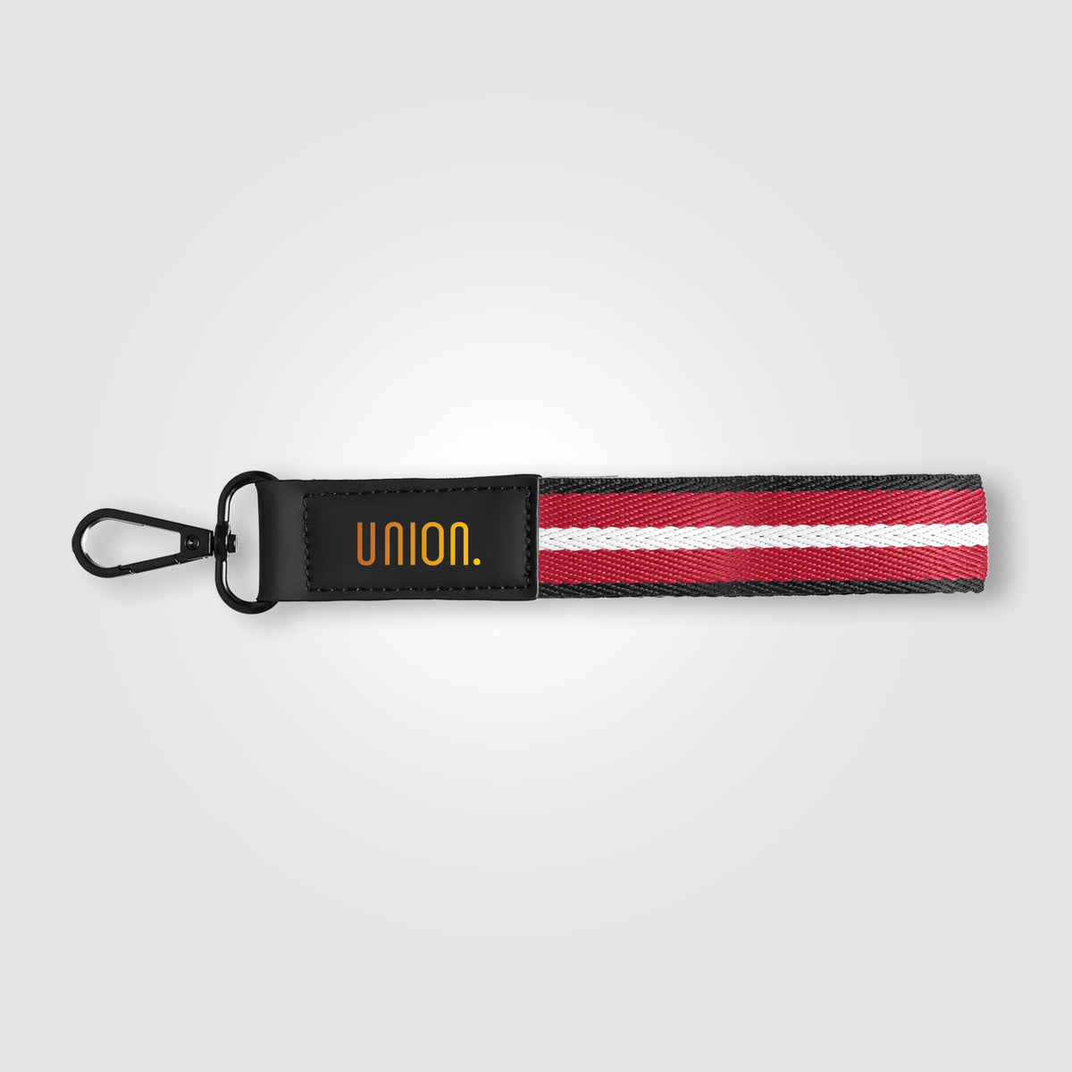 Porte-clés Newport en rPET tissé motif chevron avec mousqueton à pression – 19 × 2,5 cm