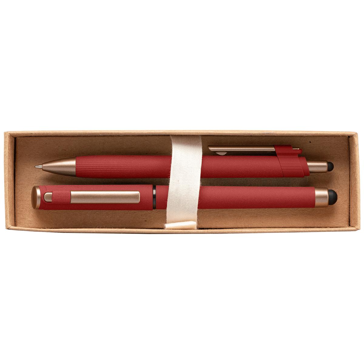 Coffret cadeau stylo York, plastique recyclé, finition bronze, boîte décorée - marquée