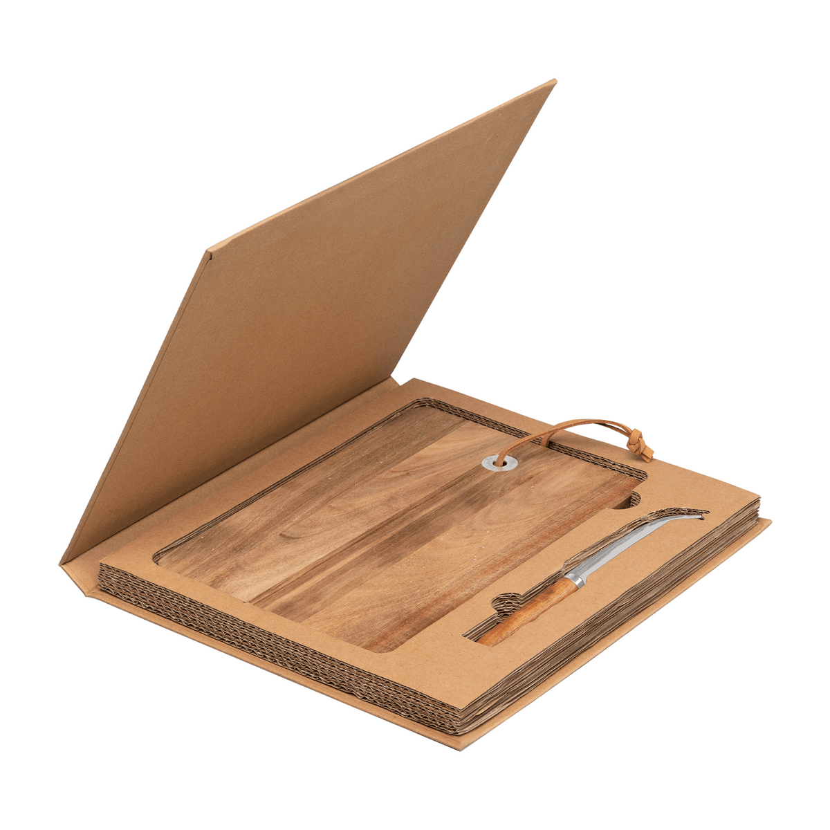 Set Mysa, couteau à fromage suspendu et planche en bambou FSC - 262 x 290 x 25 mm
