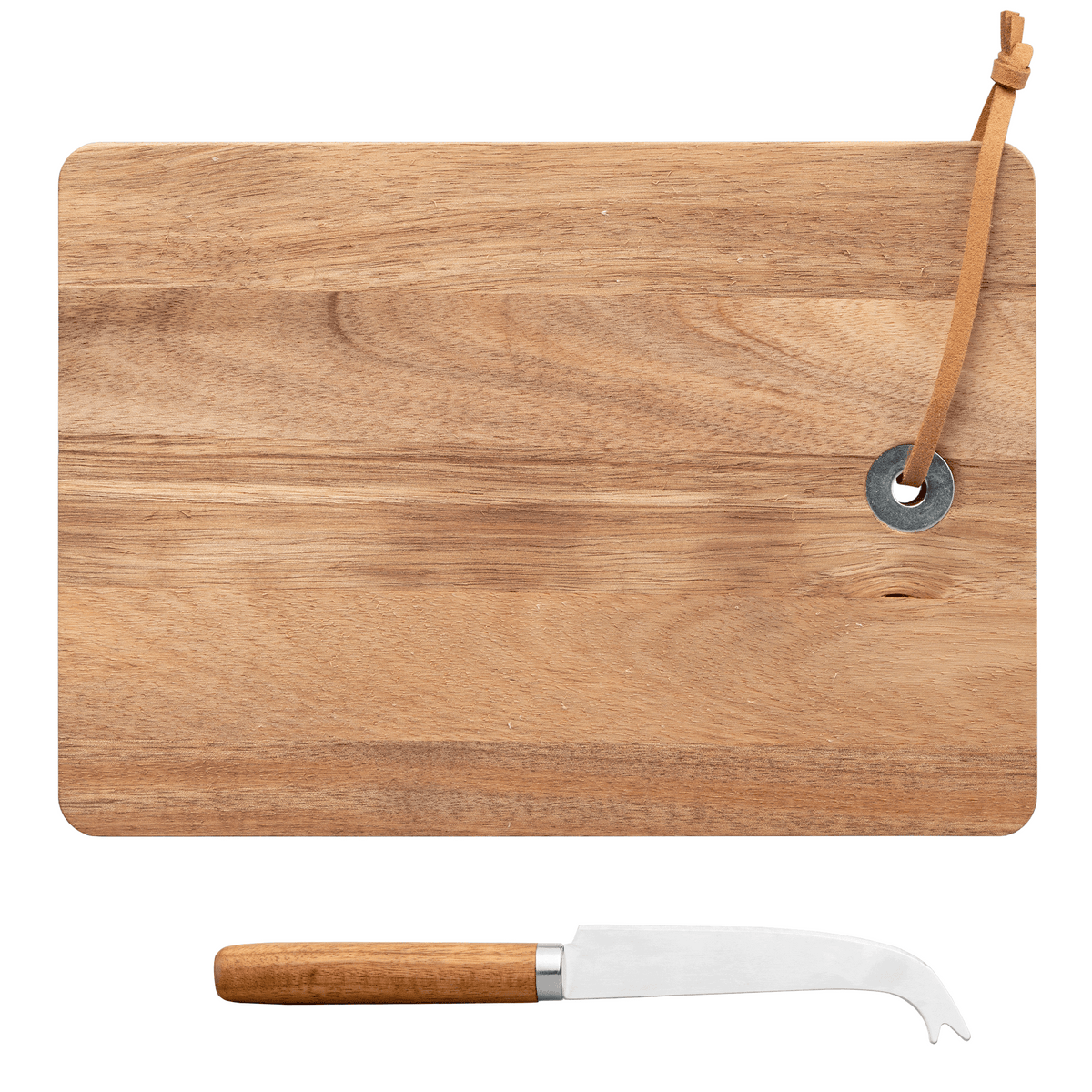Set Mysa, couteau à fromage suspendu et planche en bambou FSC - 262 x 290 x 25 mm