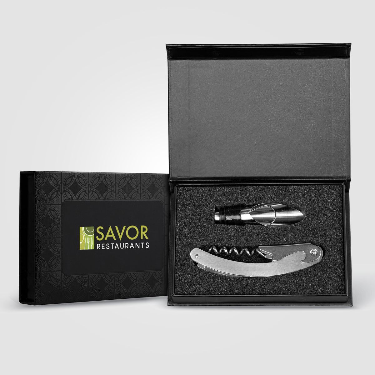 Coffret Cadeau Raven – Ensemble de Vin en Acier Inoxydable et Silicone – 2 pièces