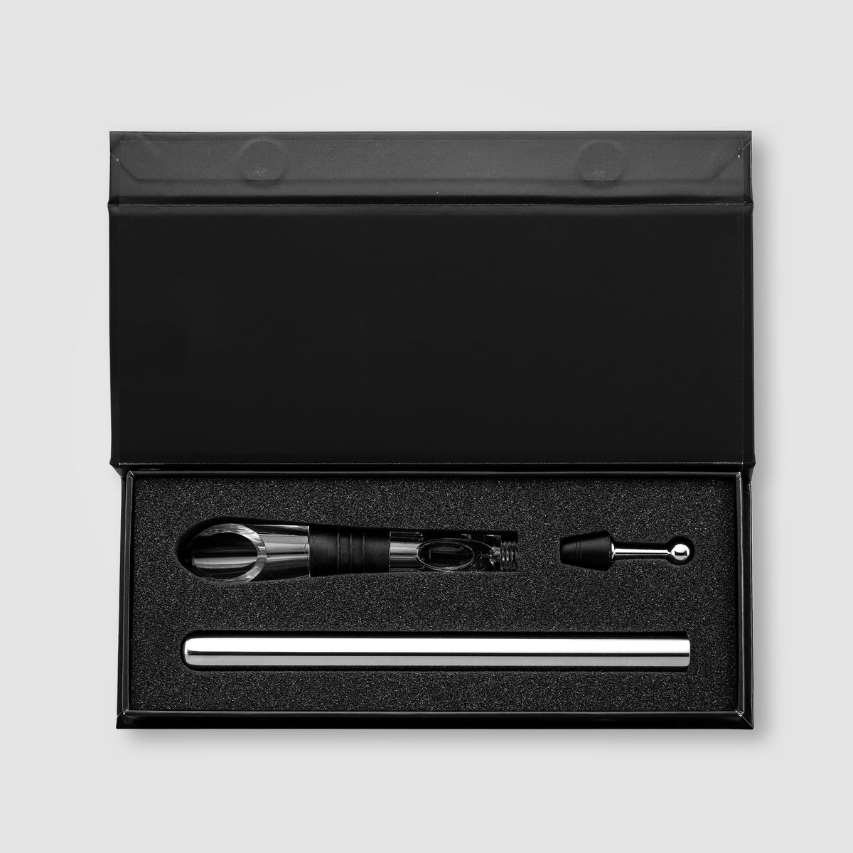 Set Neve de refroidisseurs à vin en acier inoxydable recyclé avec boîte cadeau – 2 pièces