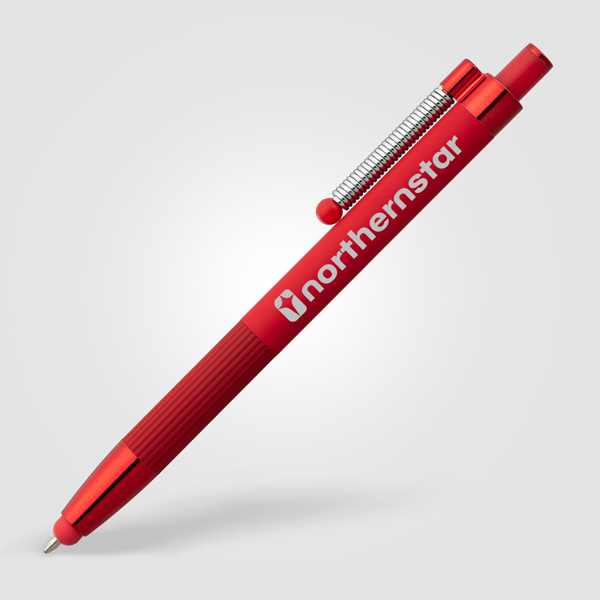 Stylo Lisbon, aluminium recyclé, monochrome, stylet anti-stress