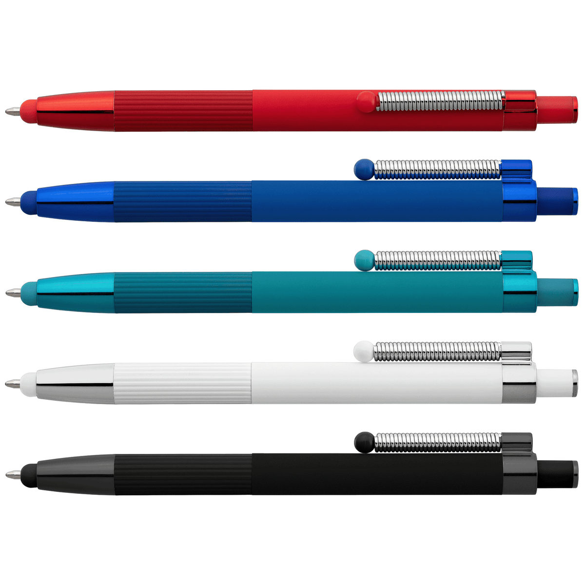 Stylo Lisbon, aluminium recyclé, monochrome, stylet anti-stress