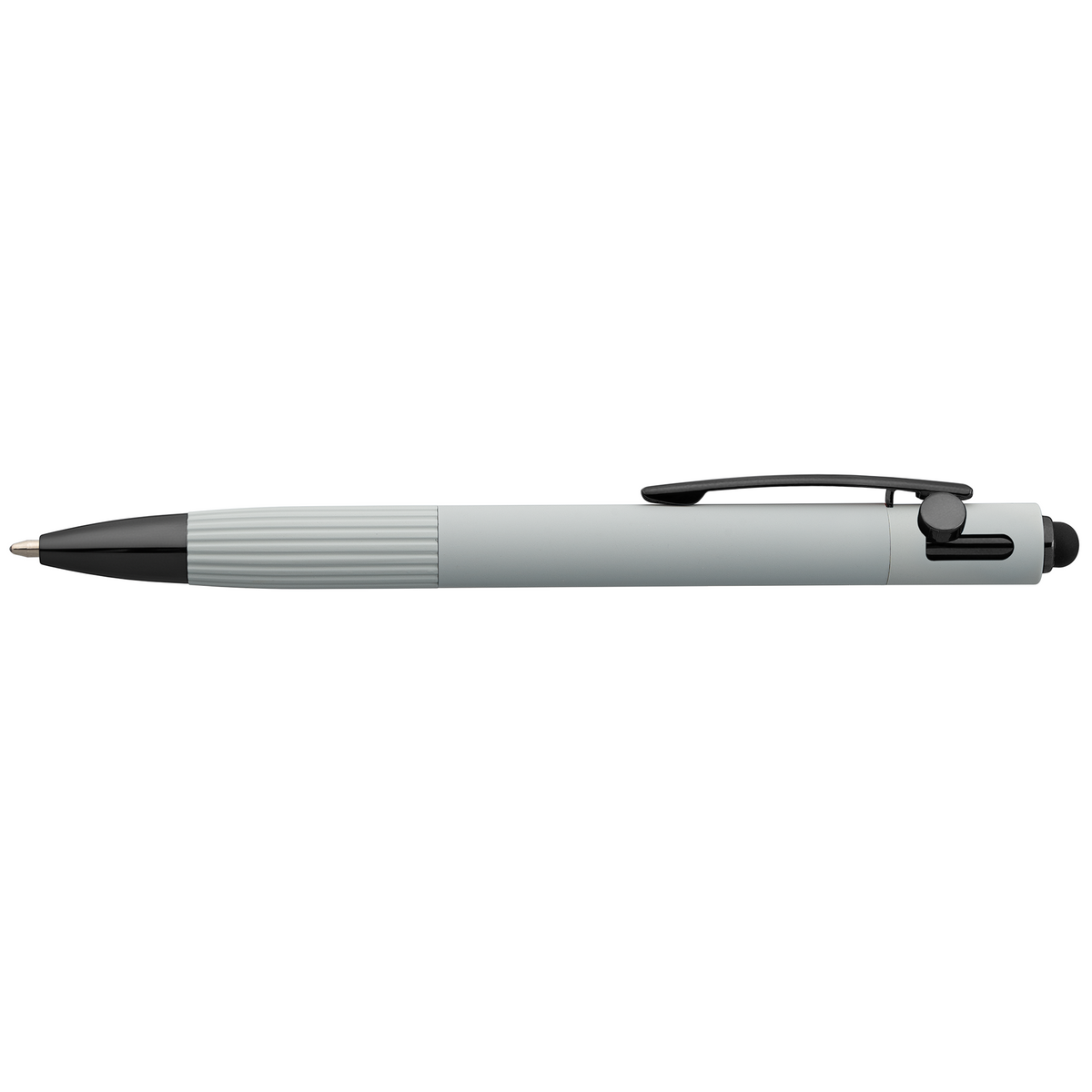Stylo à bille Saga, aluminium recyclé, mécanisme à bouton-poussoir et stylet