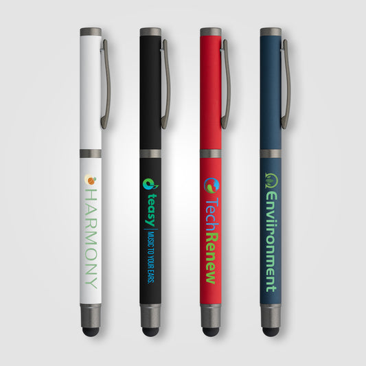 Stylo gel à stylet Bowie en aluminium recyclé