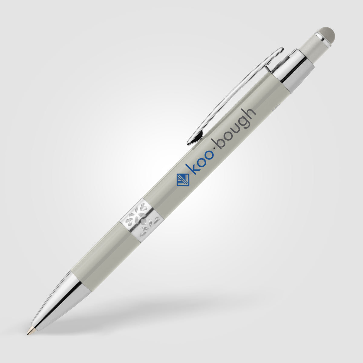 Stylo Adorn en aluminium recyclé avec finition chromée et stylet