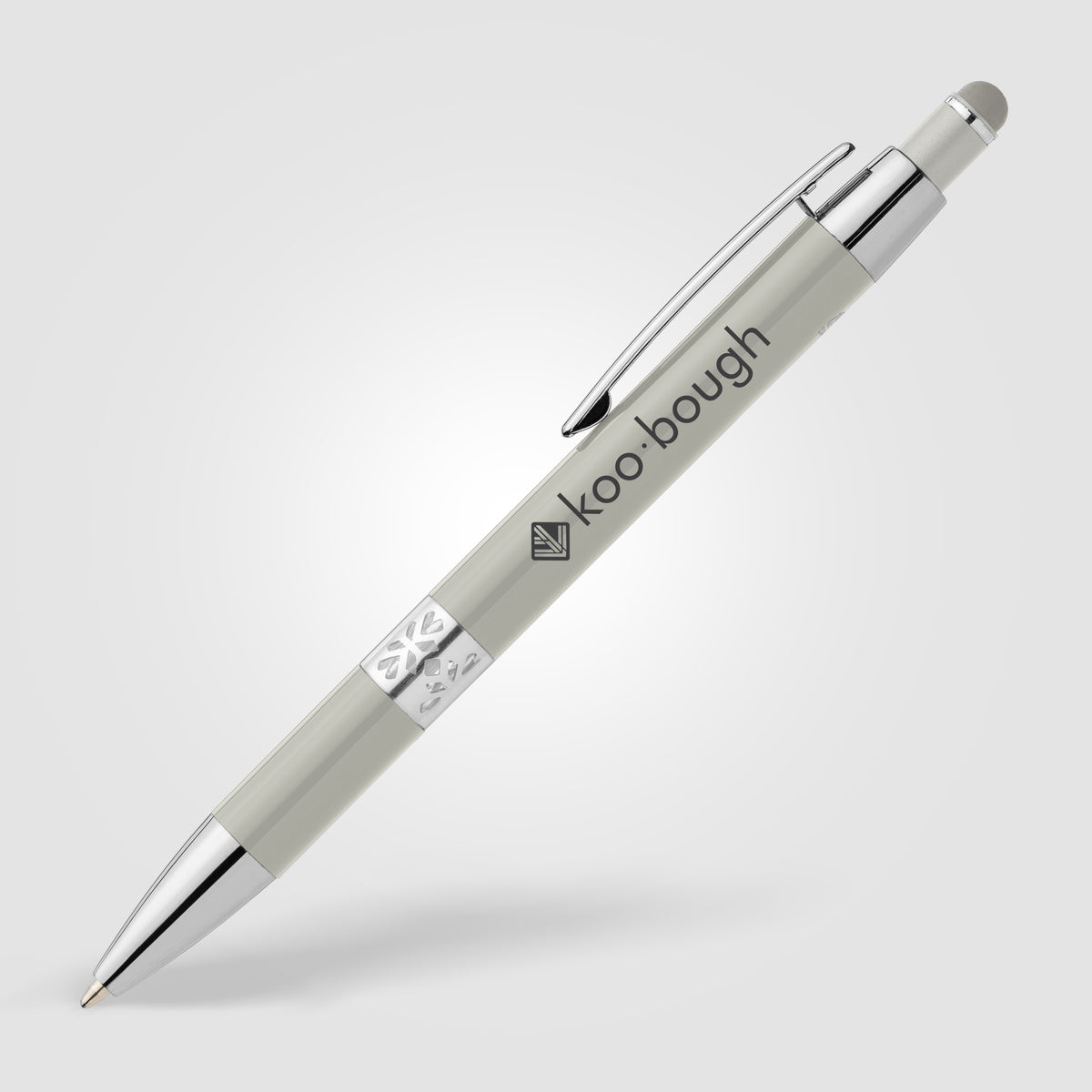 Stylo Adorn en aluminium recyclé avec finition chromée et stylet