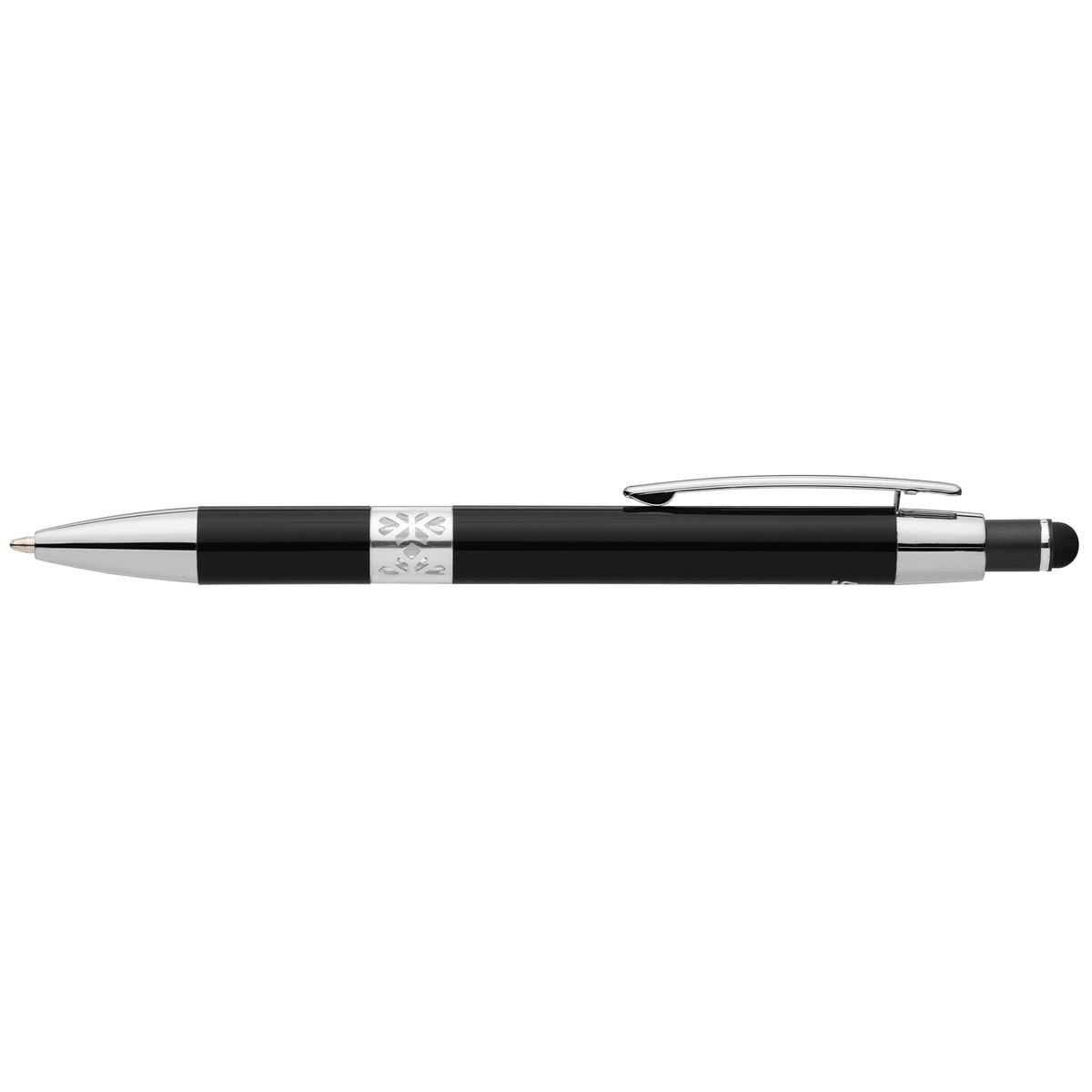 Stylo Adorn en aluminium recyclé avec finition chromée et stylet