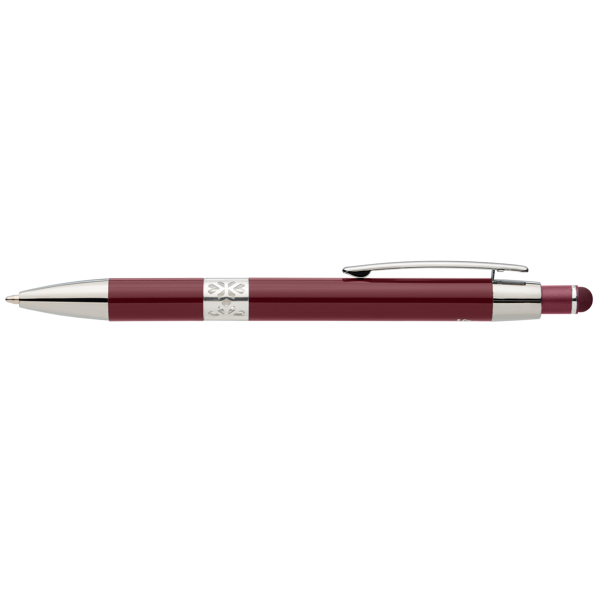 Stylo Adorn en aluminium recyclé avec finition chromée et stylet