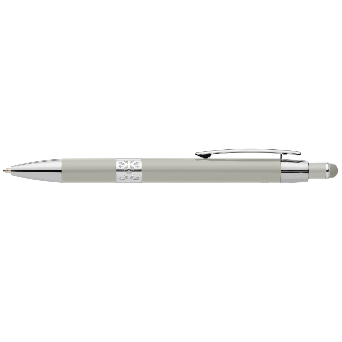 Stylo Adorn en aluminium recyclé avec finition chromée et stylet