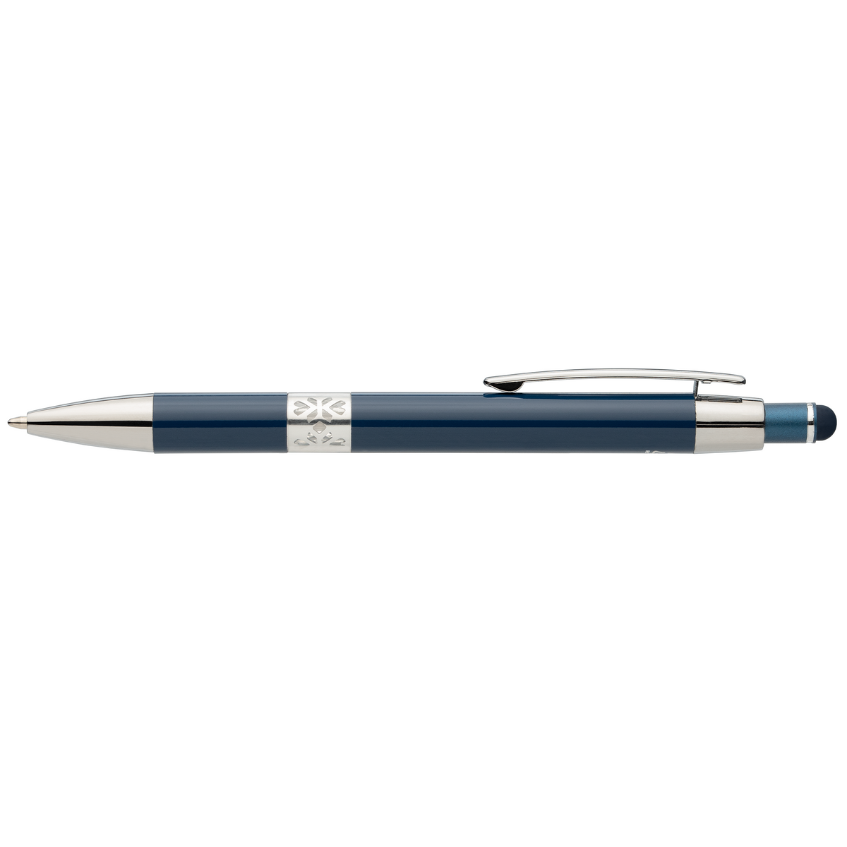 Stylo Adorn en aluminium recyclé avec finition chromée et stylet