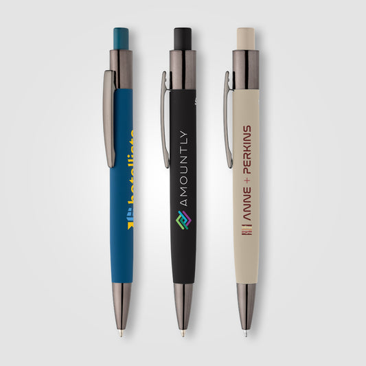 Stylo Malmö en aluminium recyclé avec corps soft-touch