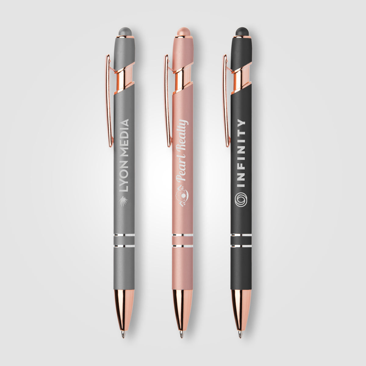 Stylo Prince Softy Rose Gold Métallique avec Stylet