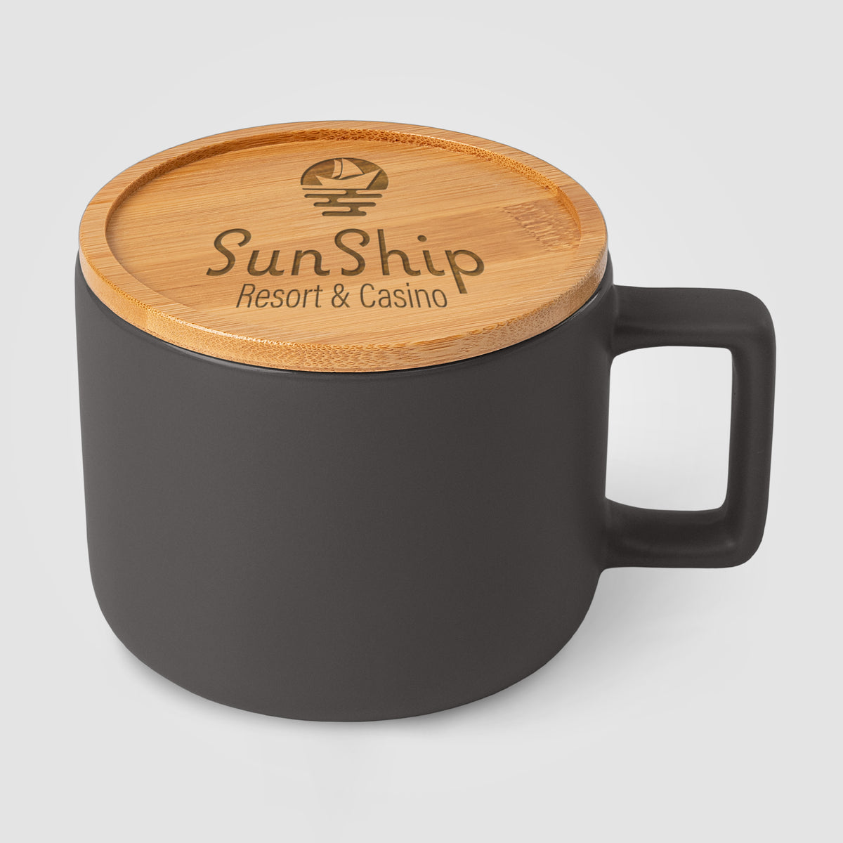 Café Virtuoso - 355 ml Tasse en céramique avec couvercle en bambou