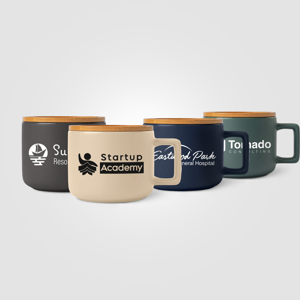 Café Virtuoso - 355 ml Tasse en céramique avec couvercle en bambou