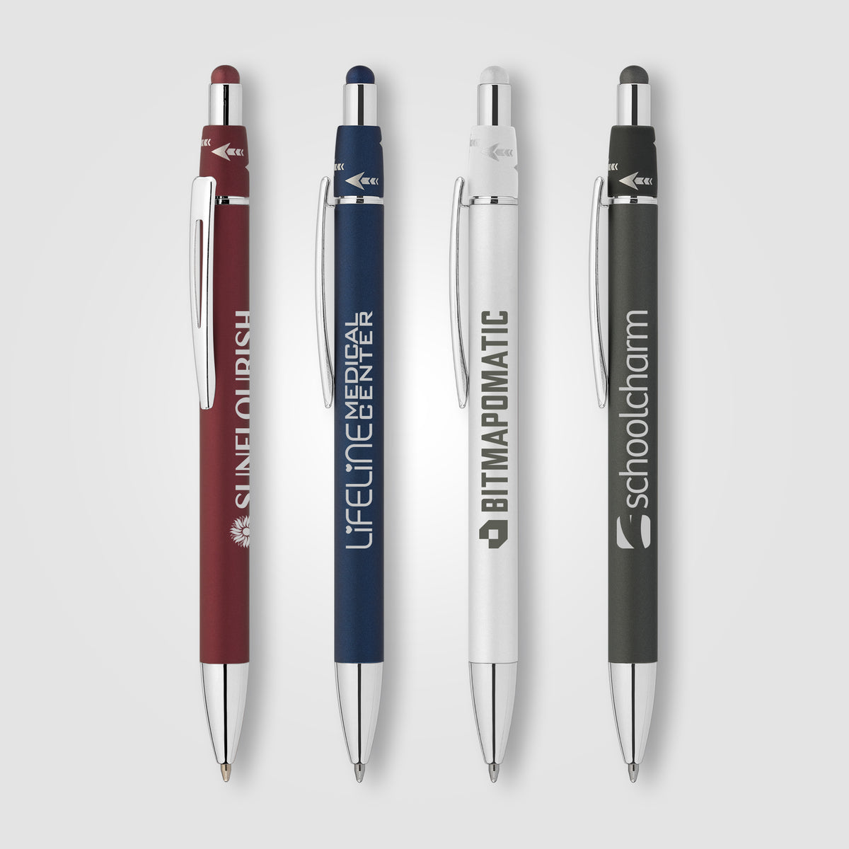 Orbit Spinner Stylo en métal chromé avec stylet