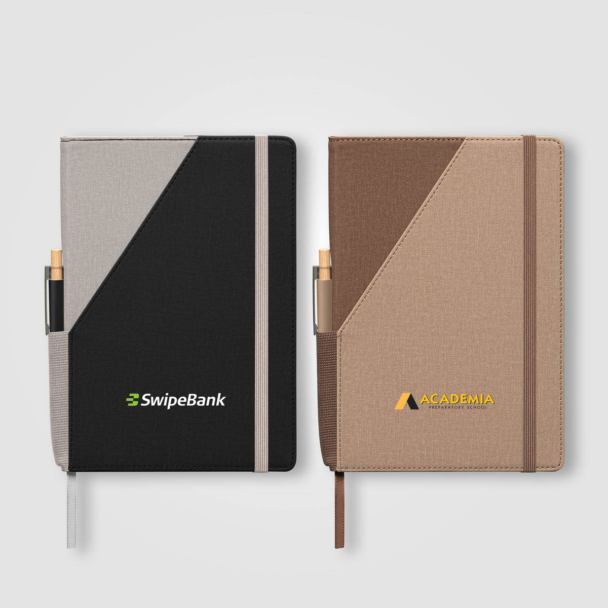 Ensemble carnet rechargeable Xanadu en PU recyclé bicolore avec stylo – A5