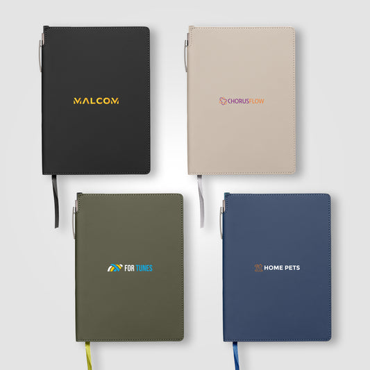 Carnet Malmö à couverture souple recyclée + stylo – A5