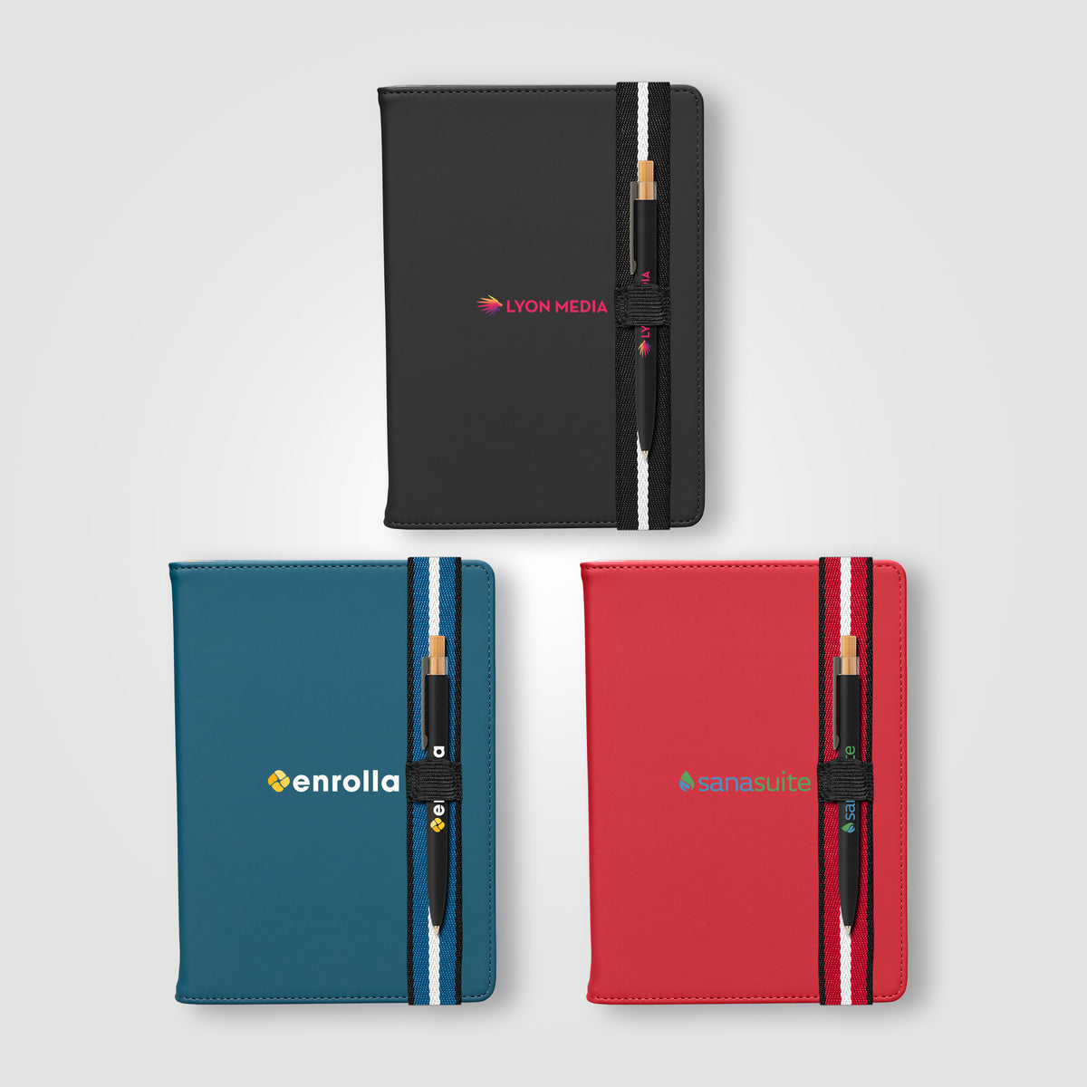 Set de Stylos Newport Recyclés Chevron avec Carnet Rechargeable – A5