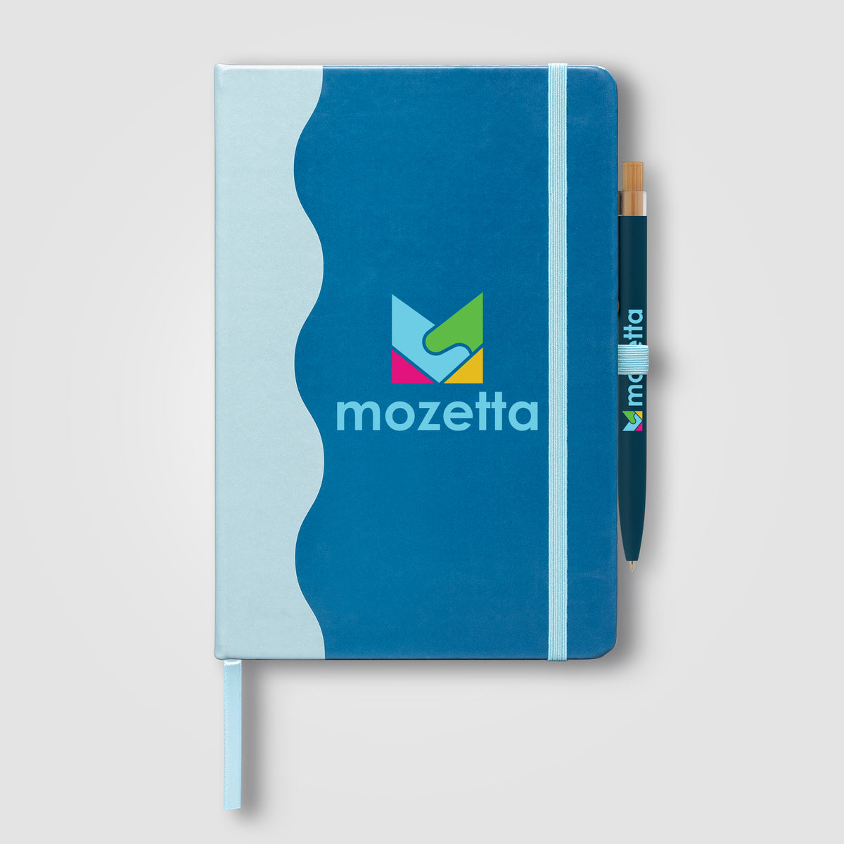 Carnet Grete à motif vagues + stylo - A5