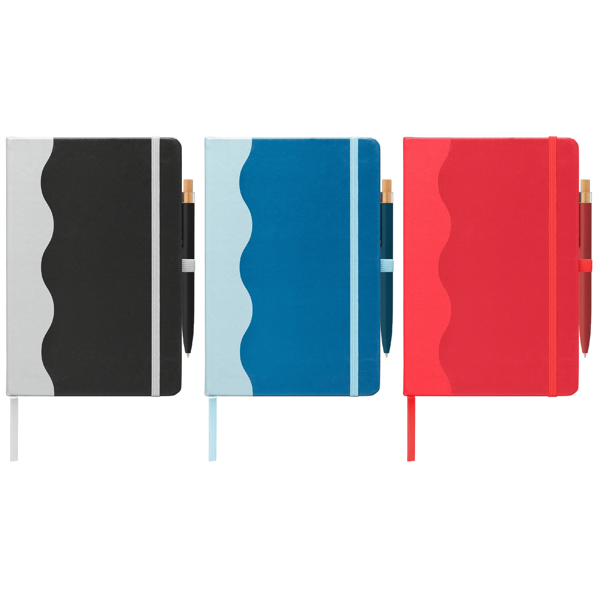 Carnet Grete à motif vagues + stylo - A5