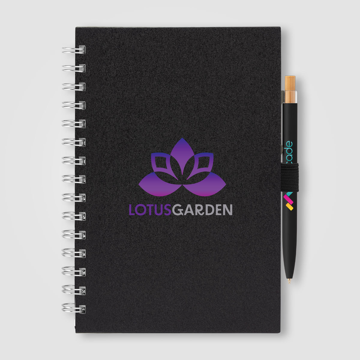 Set carnet Terra A5 à spirales, couverture rigide en carton de lait recyclé & stylo Reborn