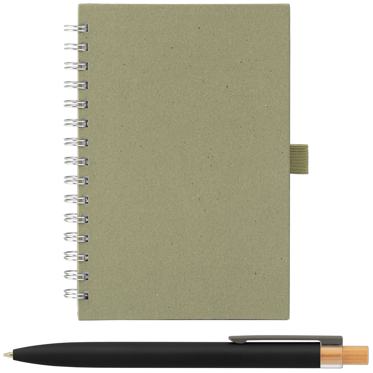 Set carnet Terra A5 à spirales, couverture rigide en carton de lait recyclé & stylo Reborn