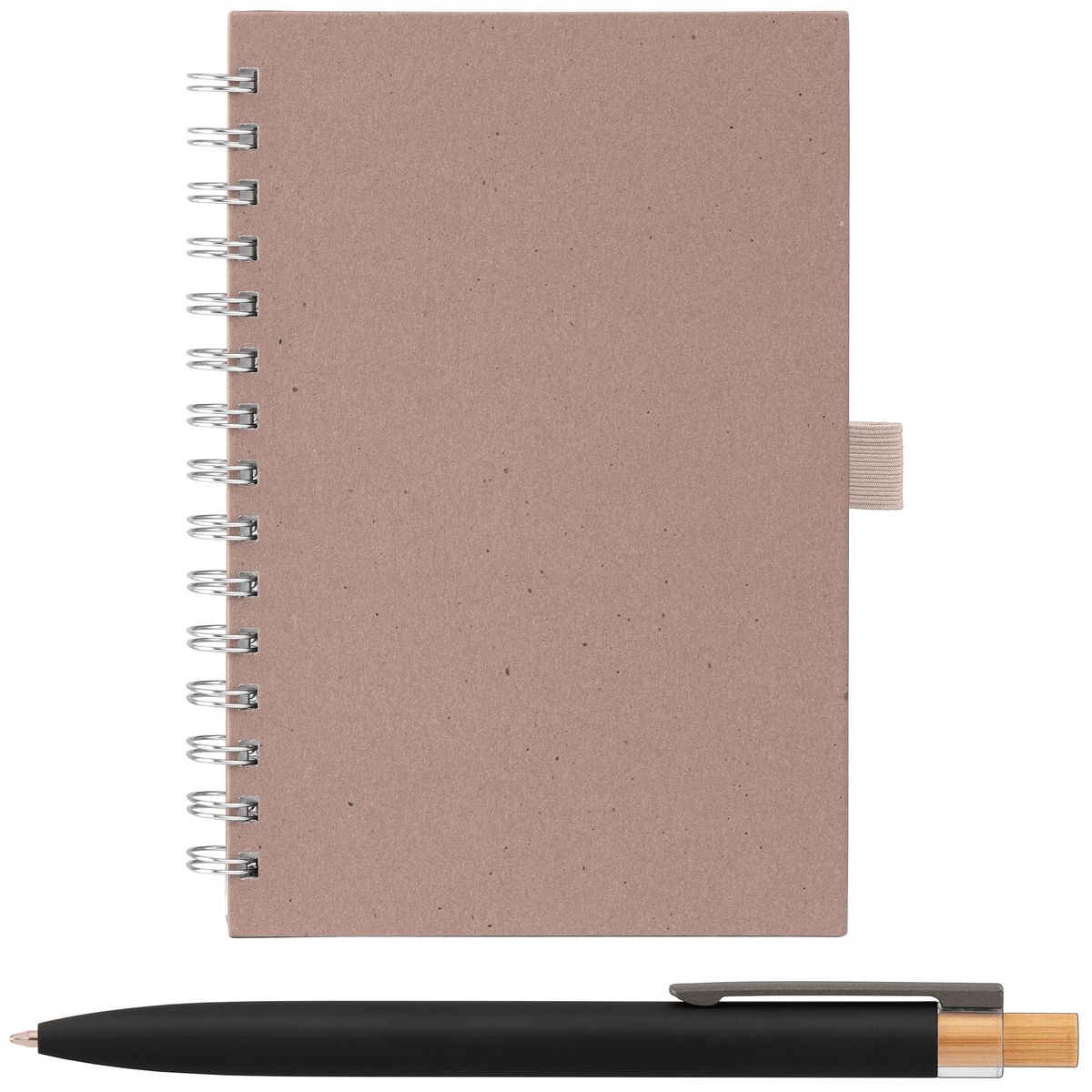 Set carnet Terra A5 à spirales, couverture rigide en carton de lait recyclé & stylo Reborn