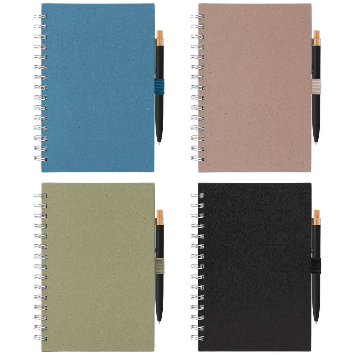Set carnet Terra A5 à spirales, couverture rigide en carton de lait recyclé & stylo Reborn