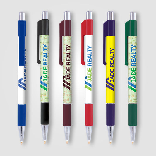 Stylo Astaire chrome avec grip coloré