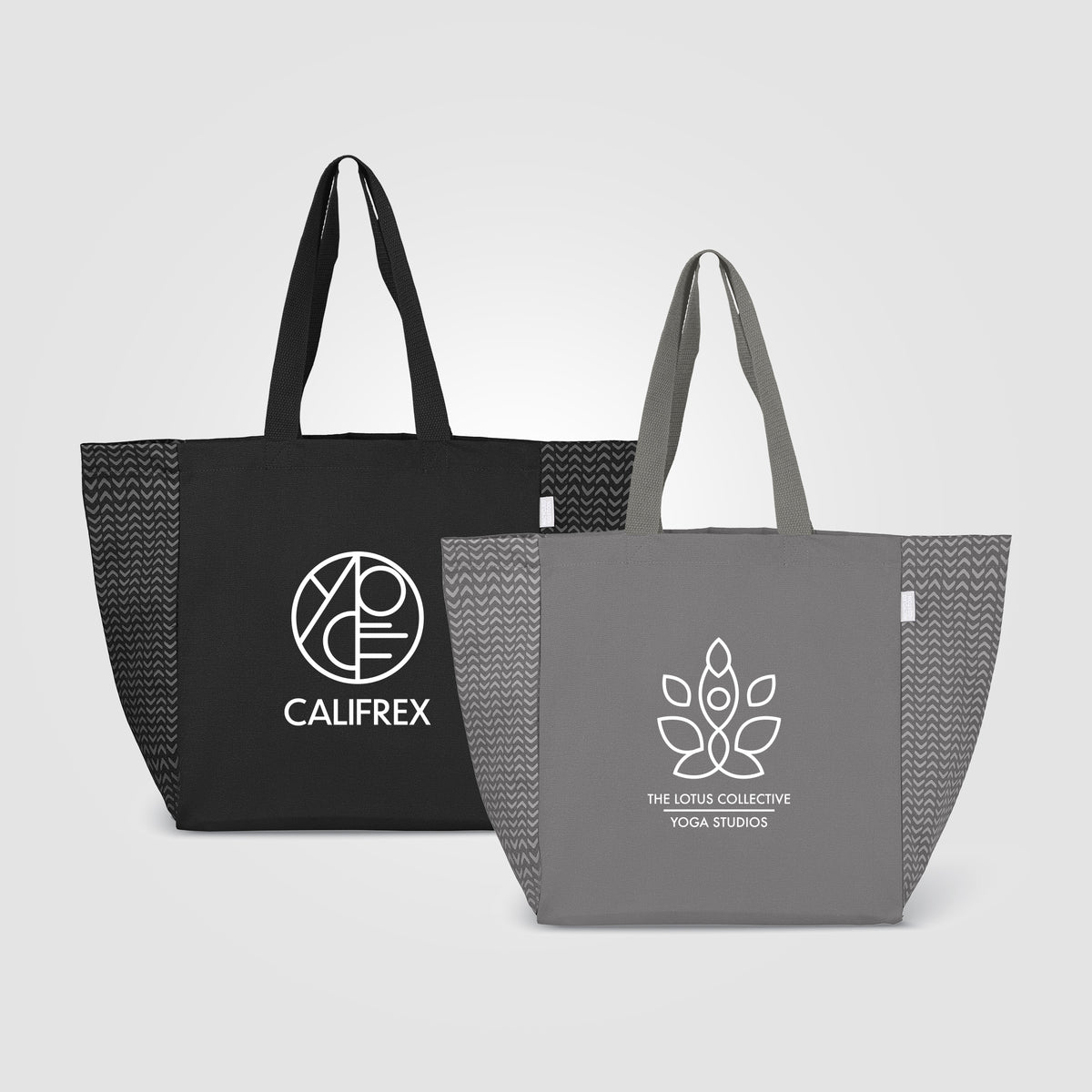Sac Toronto fourre-tout en coton recyclé à motif chevron - 225 gsm