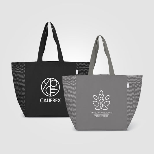 Sac Toronto fourre-tout en coton recyclé à motif chevron - 225 gsm