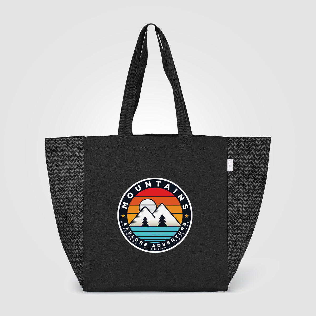 Sac Toronto fourre-tout en coton recyclé à motif chevron - 225 gsm