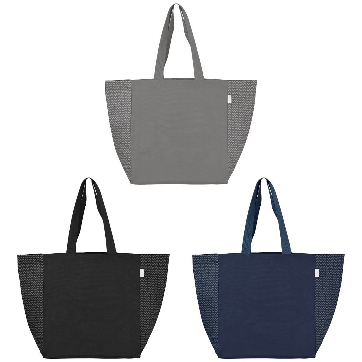 Sac Toronto fourre-tout en coton recyclé à motif chevron - 225 gsm