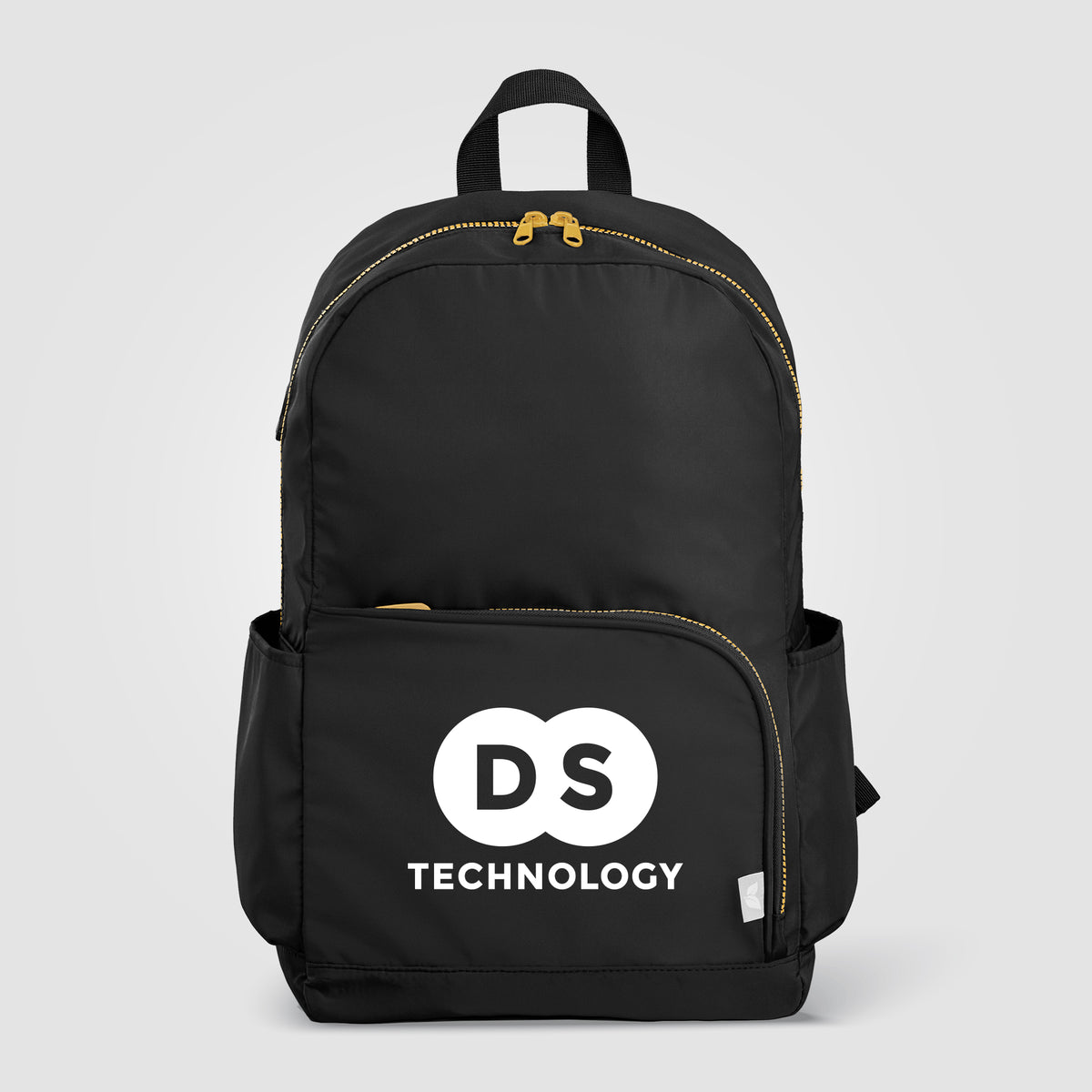 Sac à dos Kora, double poche, fermeture éclair dorée, rPET, 38 cm - 20 L