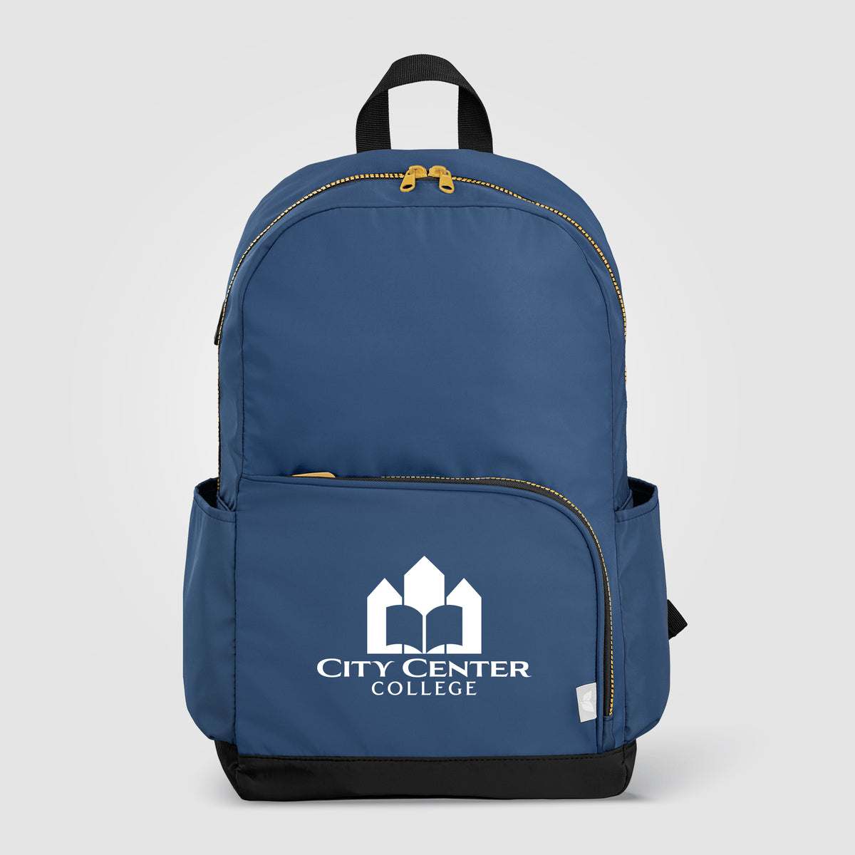 Sac à dos Kora, double poche, fermeture éclair dorée, rPET, 38 cm - 20 L