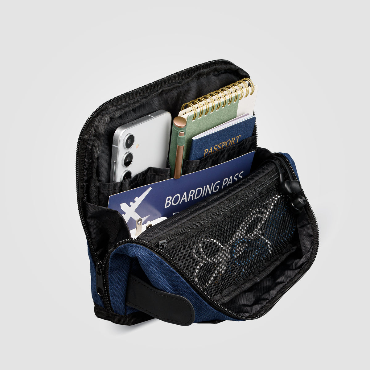 Odyssey Trousse organisatrice tech en coton recyclé 540 g/m², fermeture éclair - 1,7 L