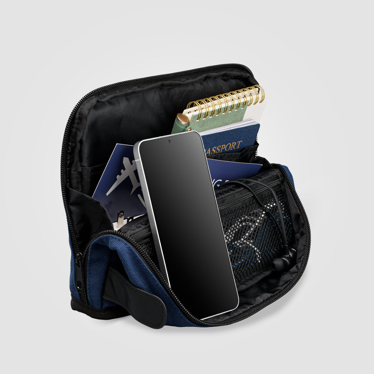 Odyssey Trousse organisatrice tech en coton recyclé 540 g/m², fermeture éclair - 1,7 L