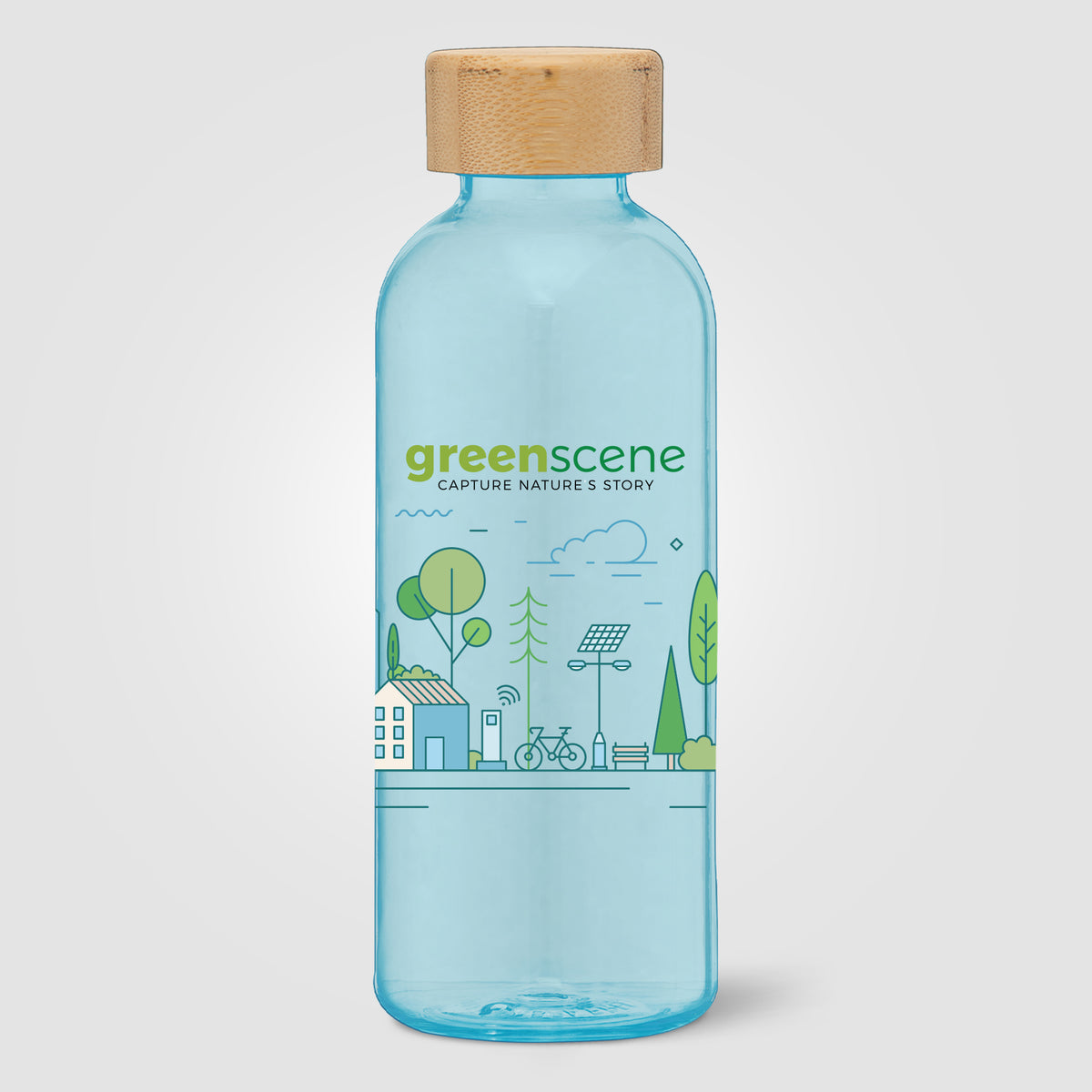 Gourde Strom en rPET de 650 ml avec couvercle en bambou