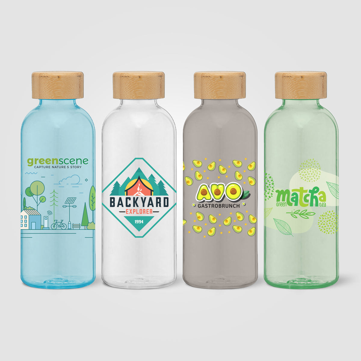 Gourde Strom en rPET de 650 ml avec couvercle en bambou