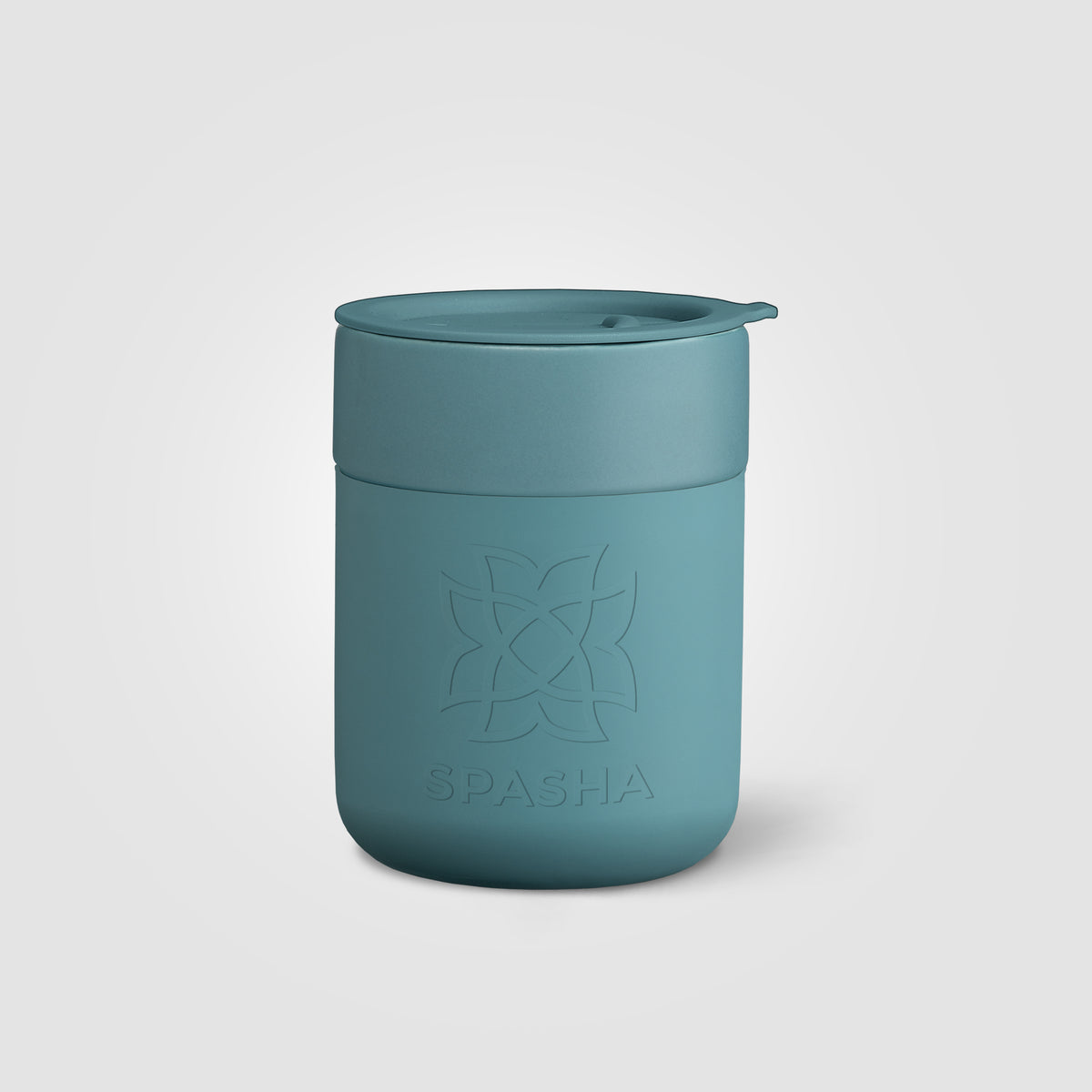 Obsidian - Mug en Céramique et Silicone Mat de 295 ml avec Couvercle
