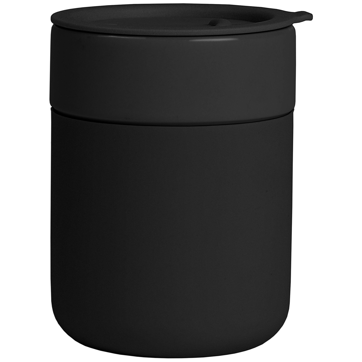 Obsidian - Mug en Céramique et Silicone Mat de 295 ml avec Couvercle