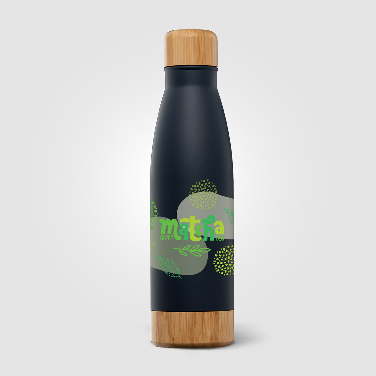 Ibiza Bamboo - 650 ml Bouteille en acier inoxydable à double paroi