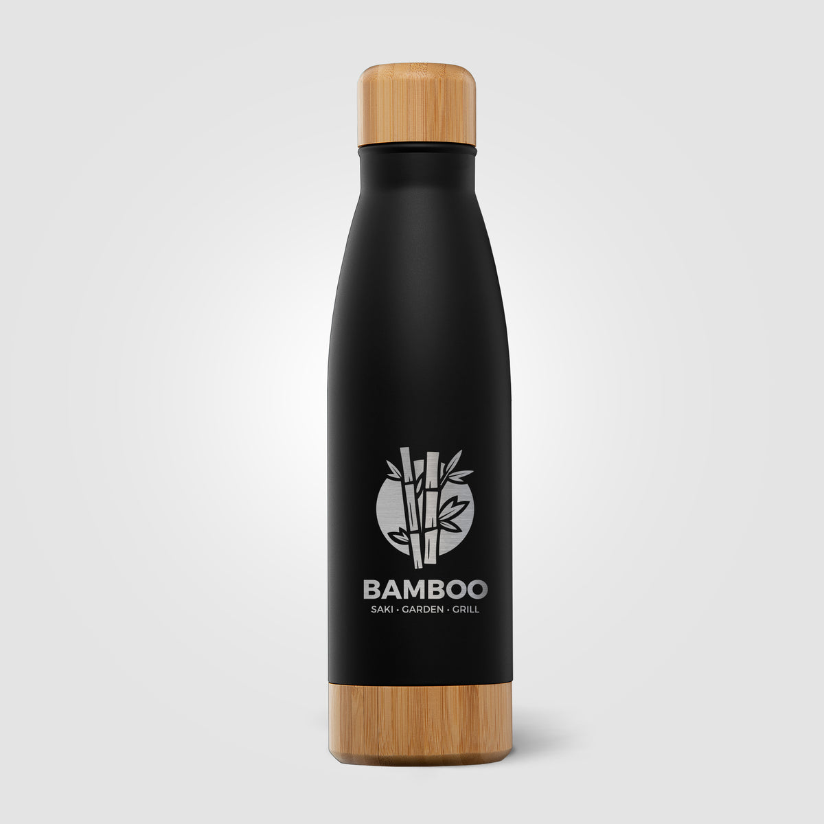 Ibiza Bamboo - 650 ml Bouteille en acier inoxydable à double paroi