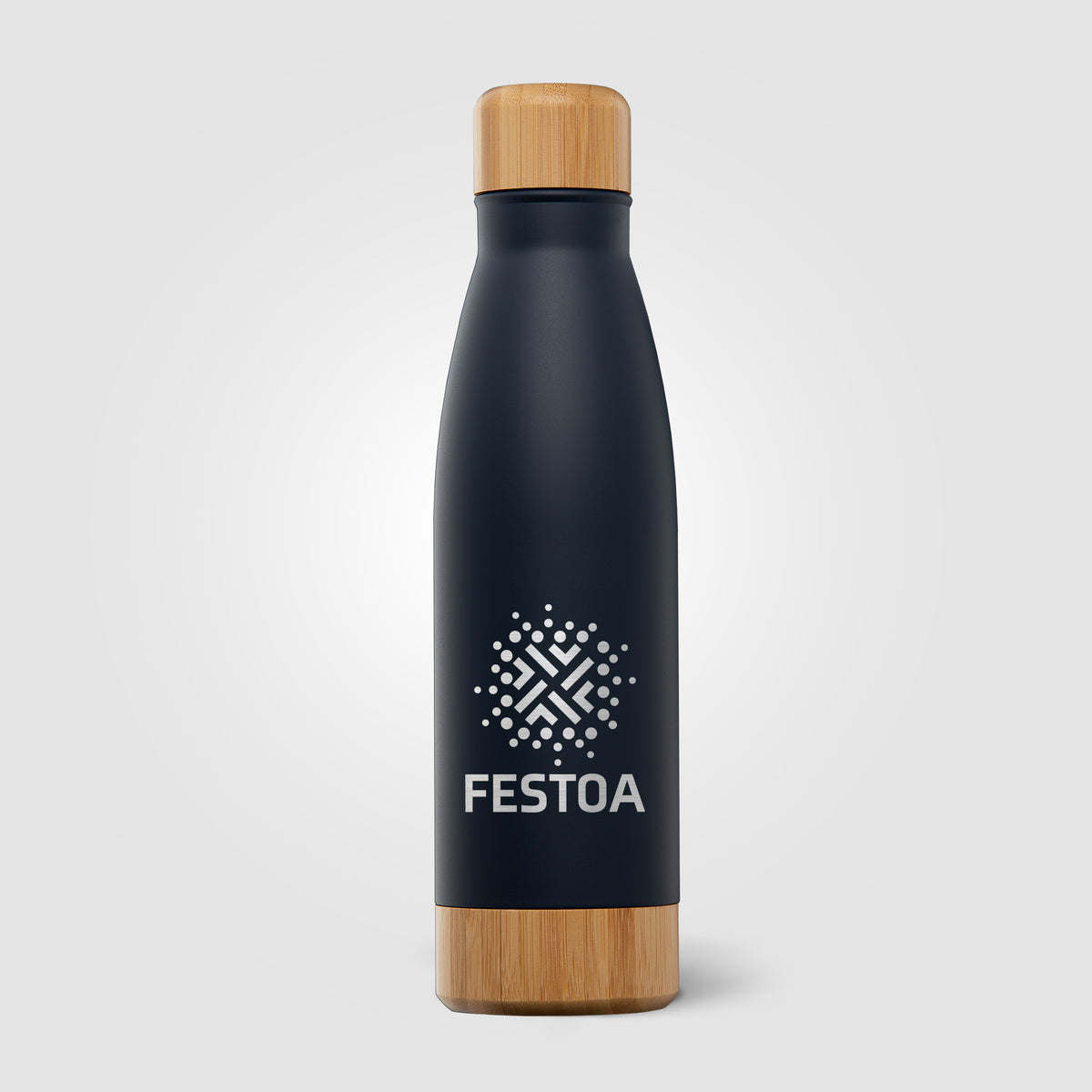 Ibiza Bamboo - 650 ml Bouteille en acier inoxydable à double paroi