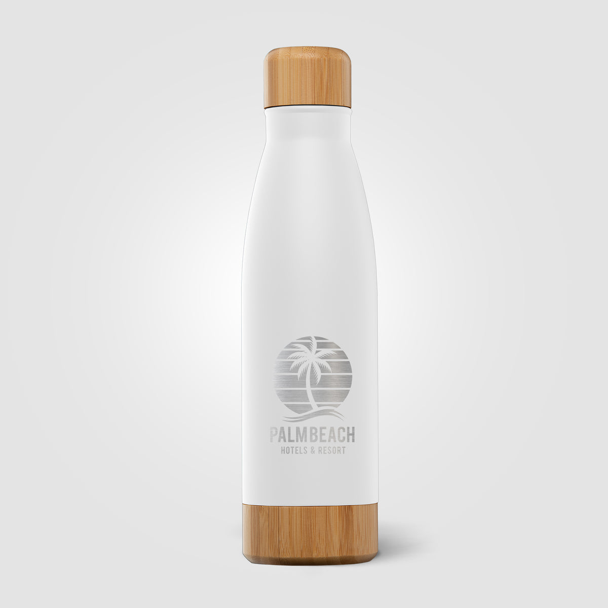 Ibiza Bamboo - 650 ml Bouteille en acier inoxydable à double paroi
