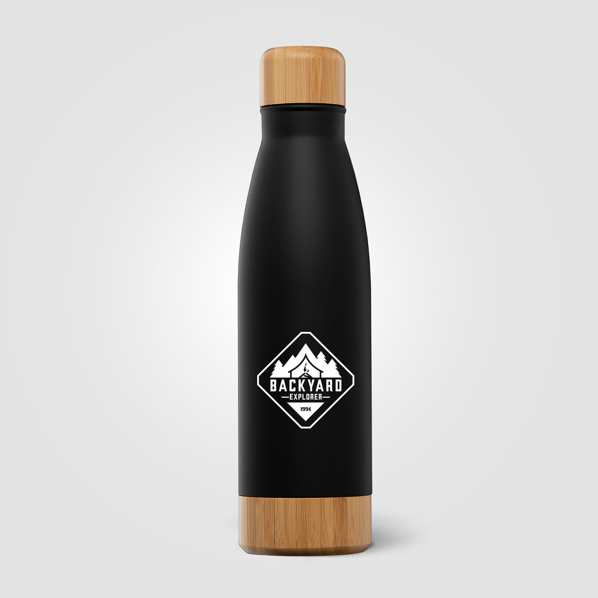 Ibiza Bamboo - 650 ml Bouteille en acier inoxydable à double paroi
